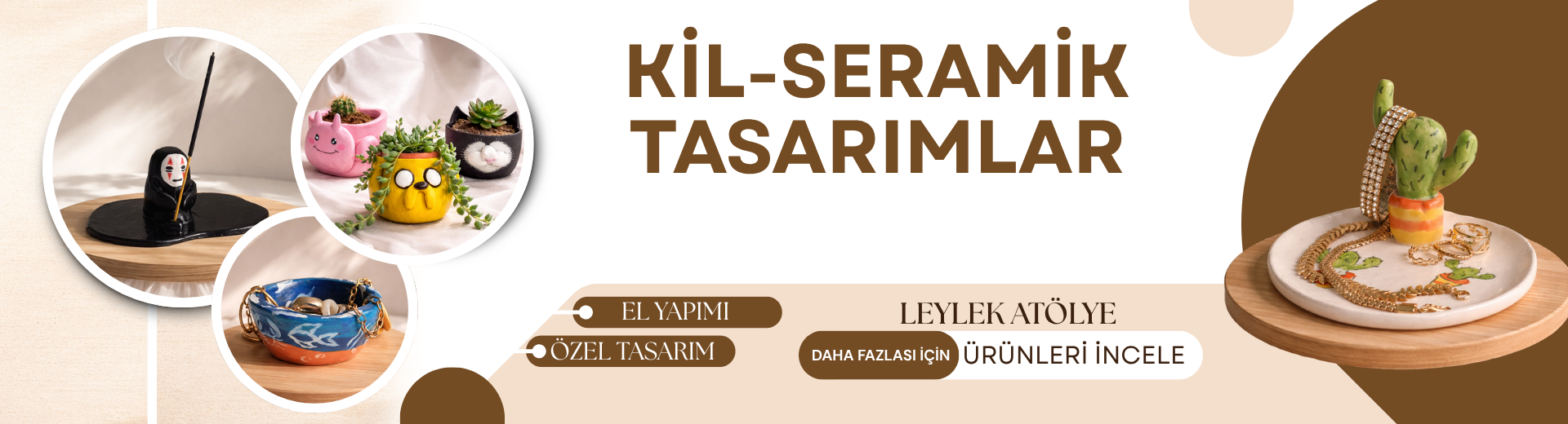 El yapımı kil dekoratif ürün, seramik tütsülük ve aksesuar tasarımı